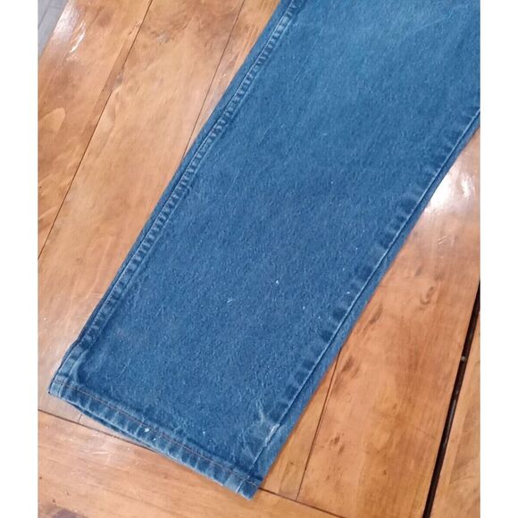 Wrangler Men Jeans Sz 36x32 Relaxed Fit Cotton Straight Leg Dark Wash Denim Blue - Picture 2 of 11
